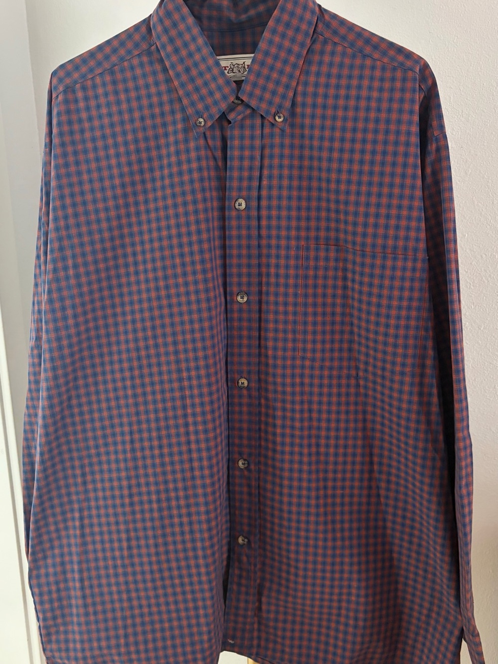 Men's Phat Farm and Blue and Red Gingham Button-Down Shirt
